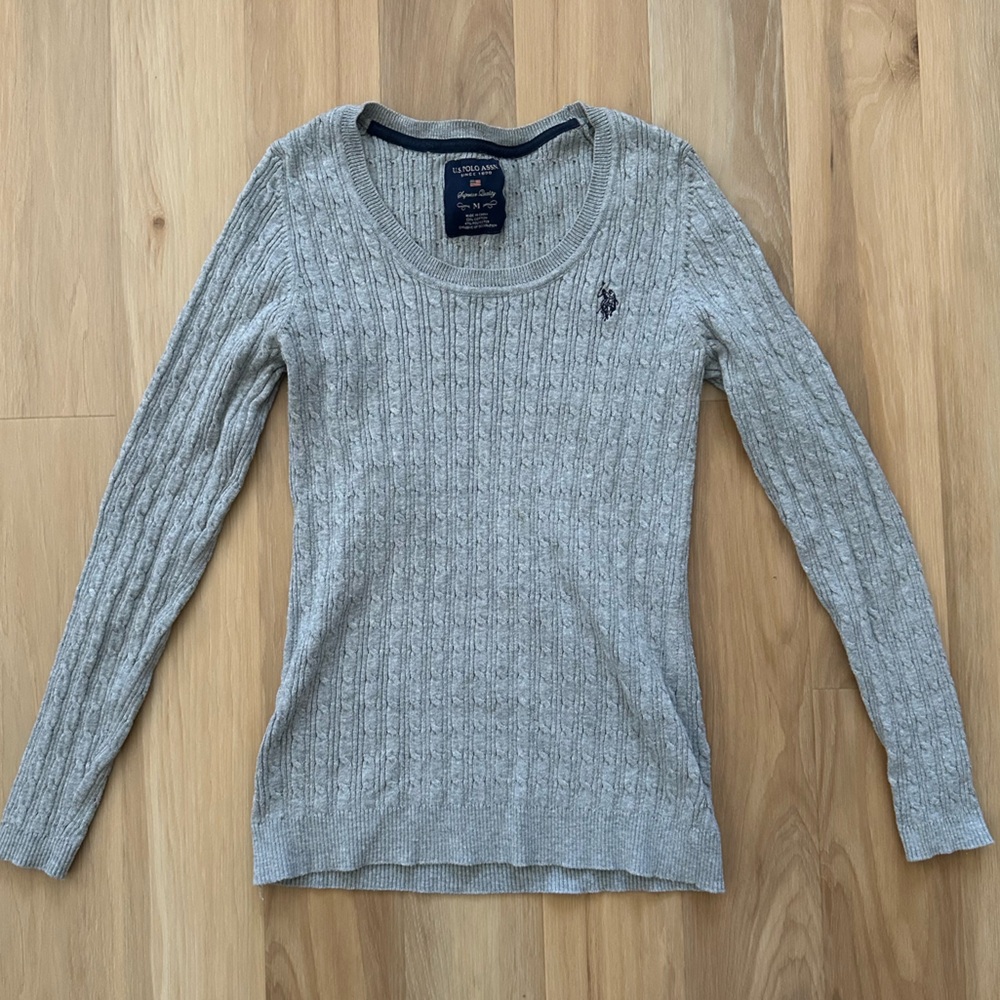 Gray Cable Knit Sweater